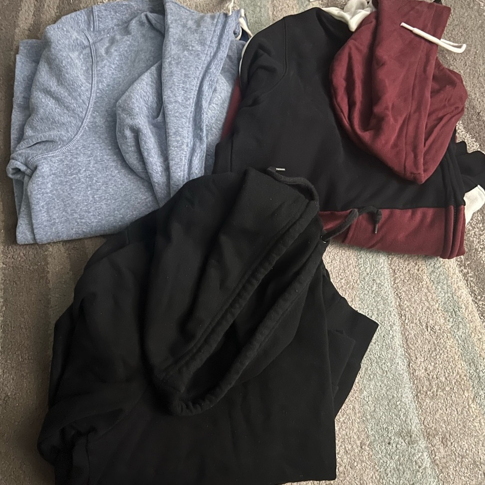 Casual Hoodie Bundle - Black, Gray, Red